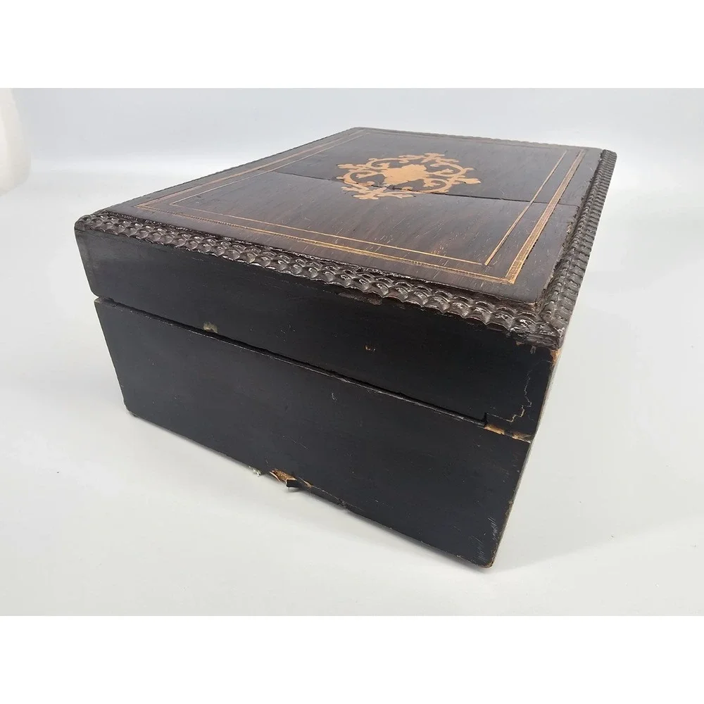 19th Century English Inlaid Sewing Box, 1870-1880